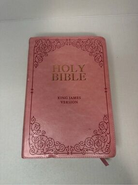 Holy Bible King James Version - Pink Faux Leather Cover